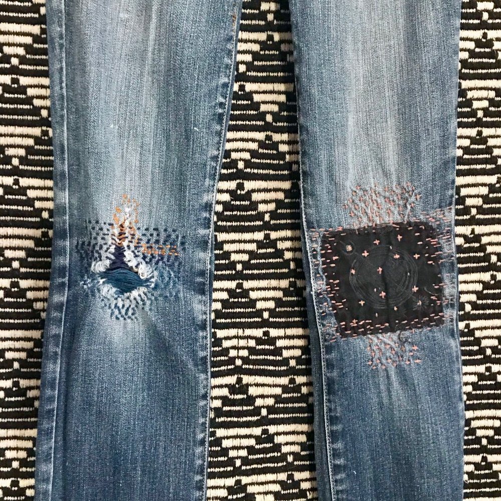 AE mended&patched Lo-rise jeans, 2